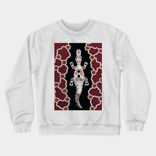 Aboriginal Art - Croc Crewneck Sweatshirt by hogartharts